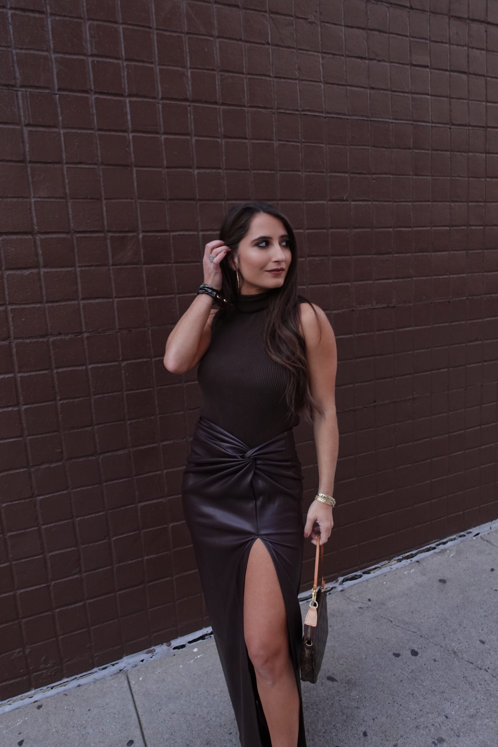 chocolate brown monochrome outfit