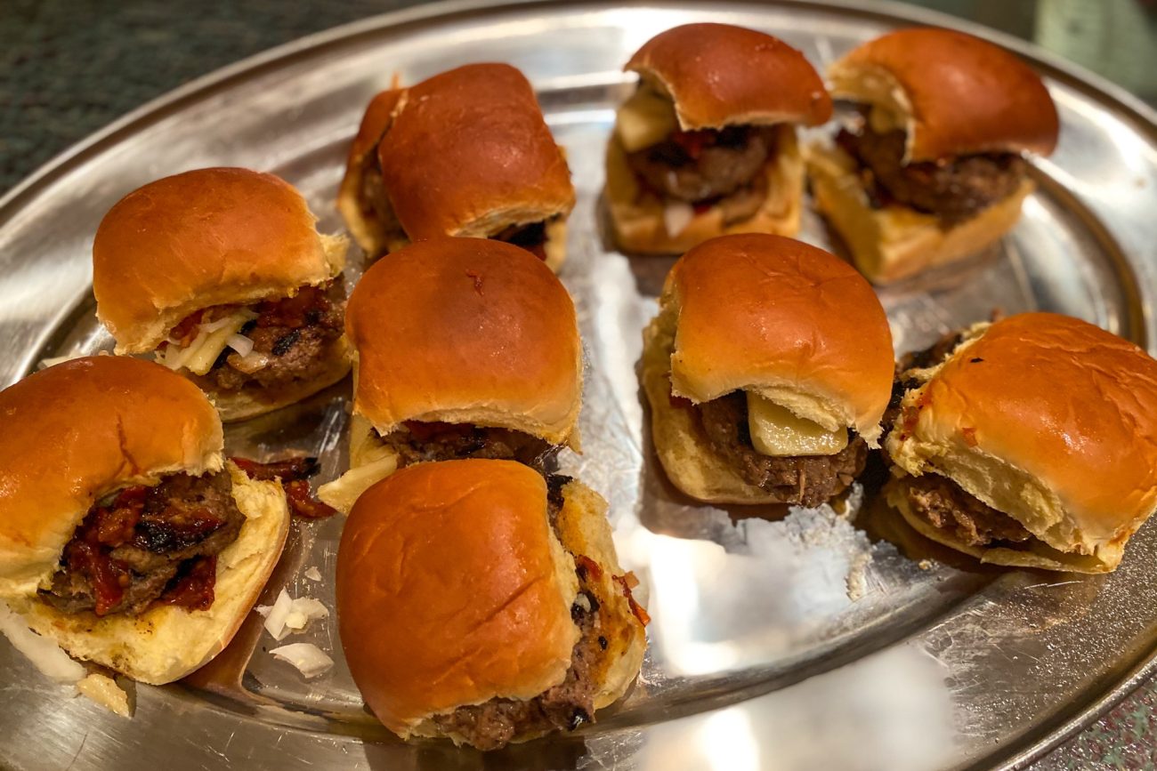 cheeseburger sliders foot ball sunday