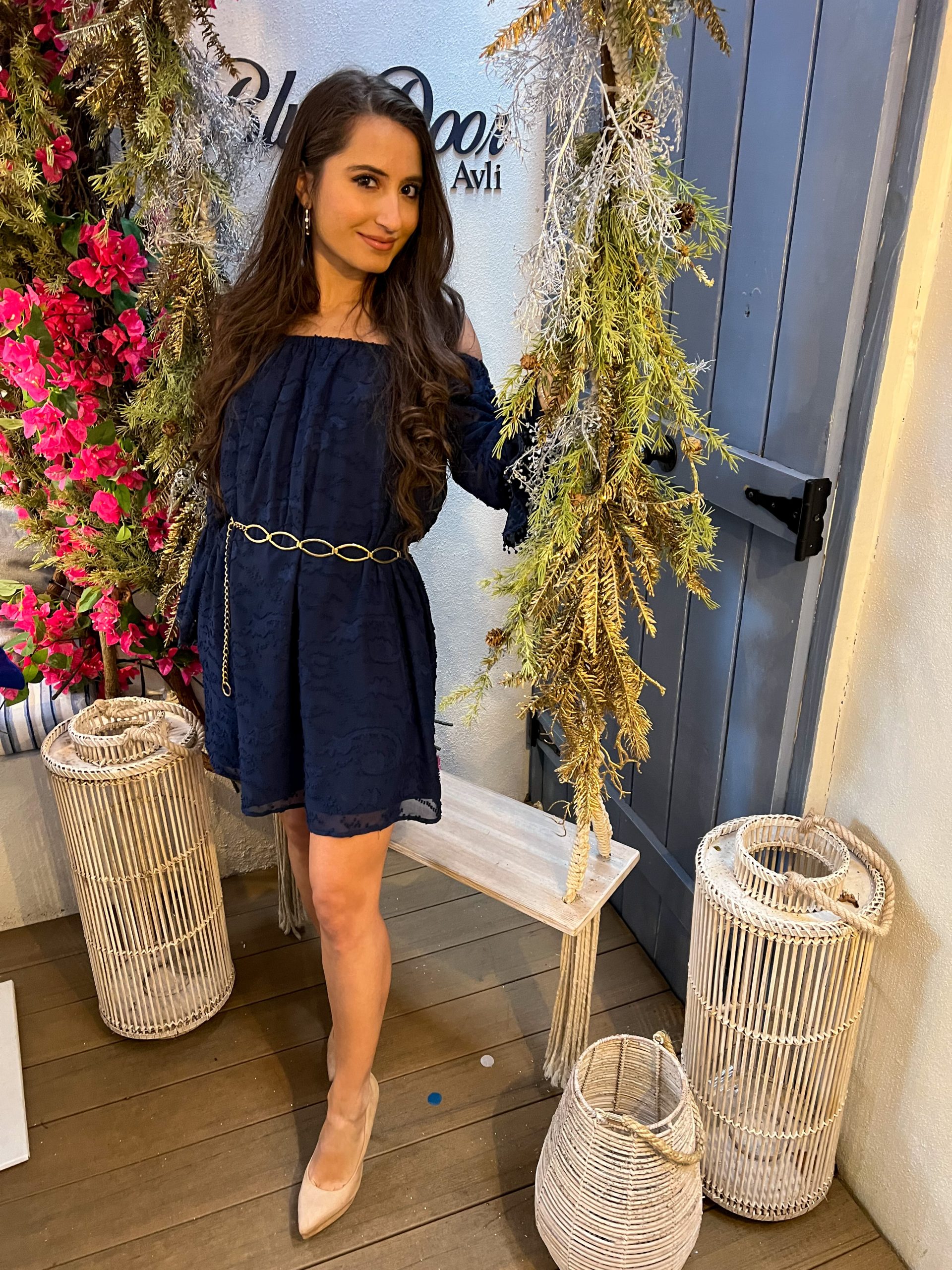 Navy Blue Holiday Look