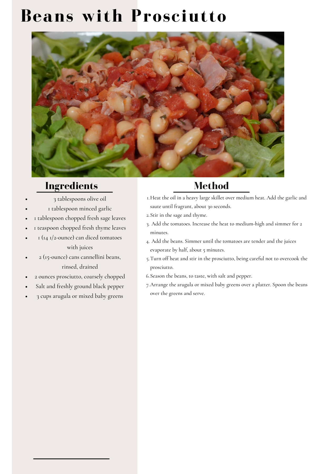 tuscan recipe beans with proscuitto