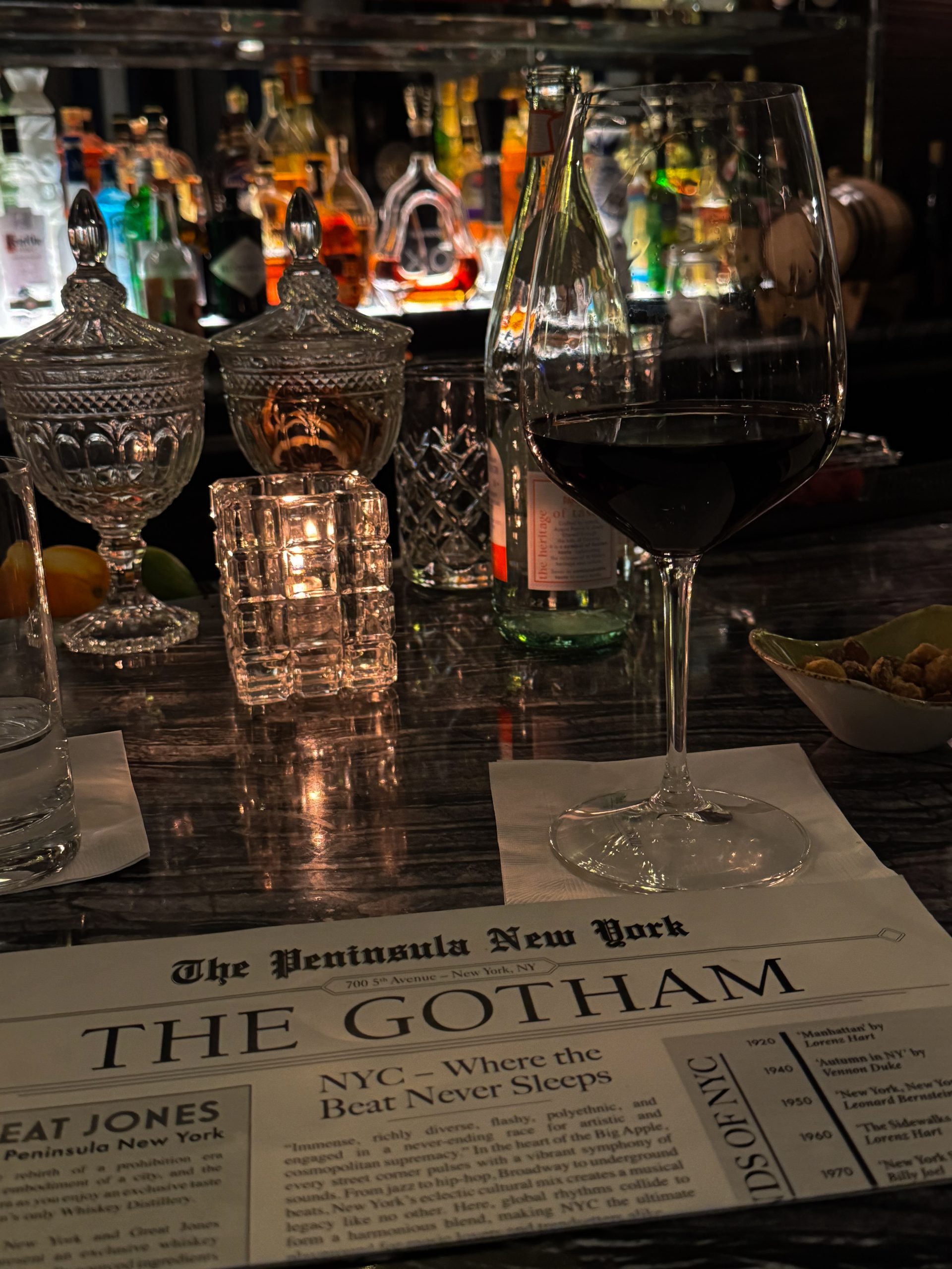 gotham lounge in the peninsula five star hotel nyc