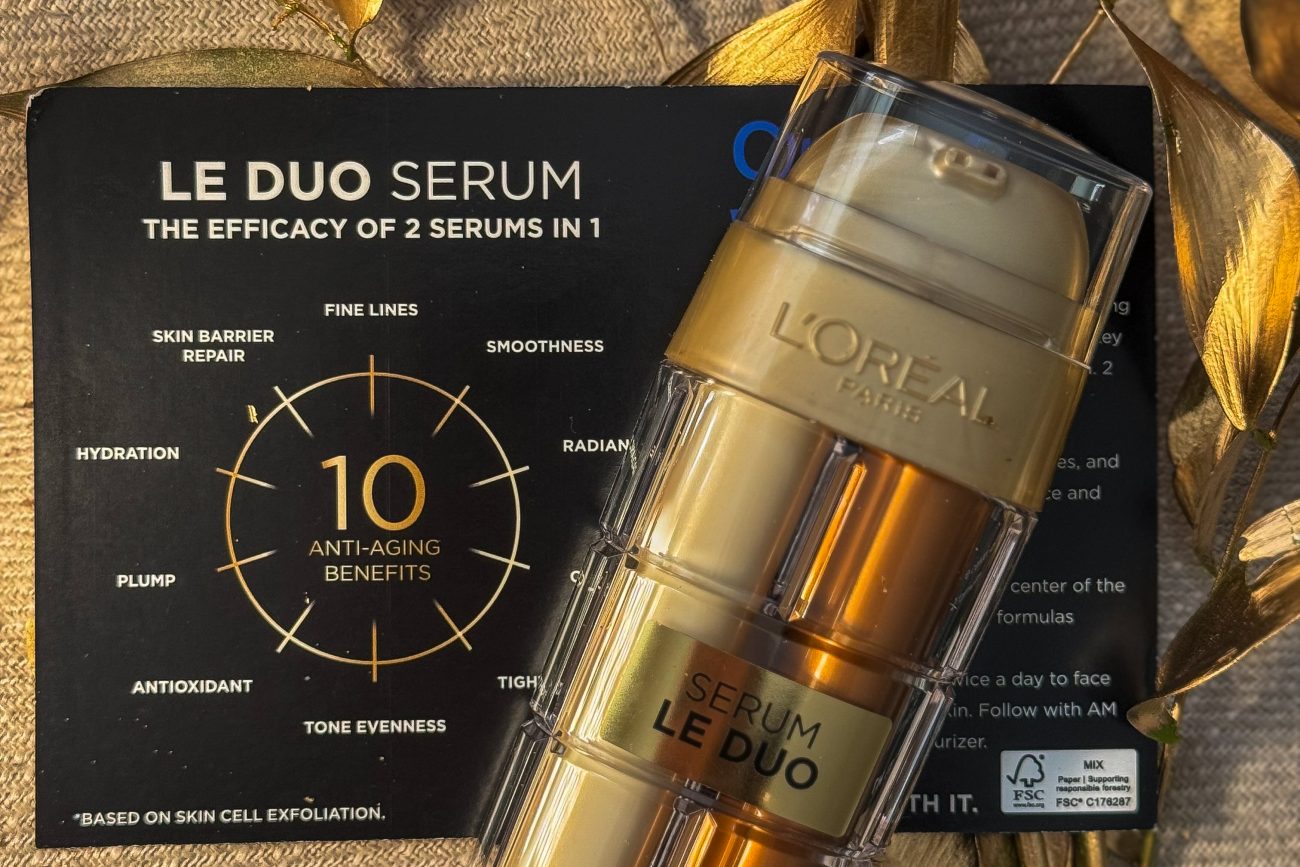 loreal le duo serum and anti-aging drugstore skincare favorites