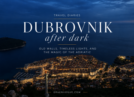 dubrovnik old town after dark view from srd